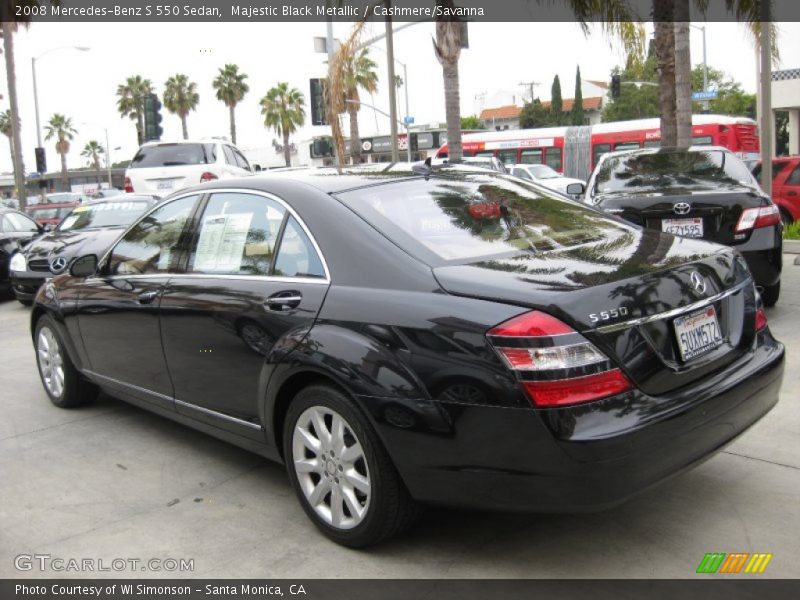 Majestic Black Metallic / Cashmere/Savanna 2008 Mercedes-Benz S 550 Sedan