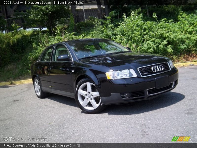 Brilliant Black / Beige 2003 Audi A4 3.0 quattro Sedan