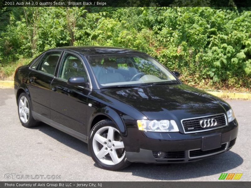 Brilliant Black / Beige 2003 Audi A4 3.0 quattro Sedan
