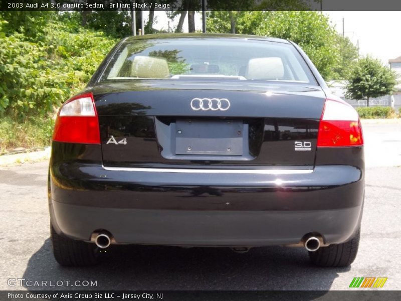 Brilliant Black / Beige 2003 Audi A4 3.0 quattro Sedan