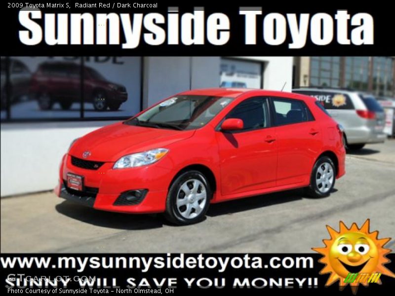 Radiant Red / Dark Charcoal 2009 Toyota Matrix S