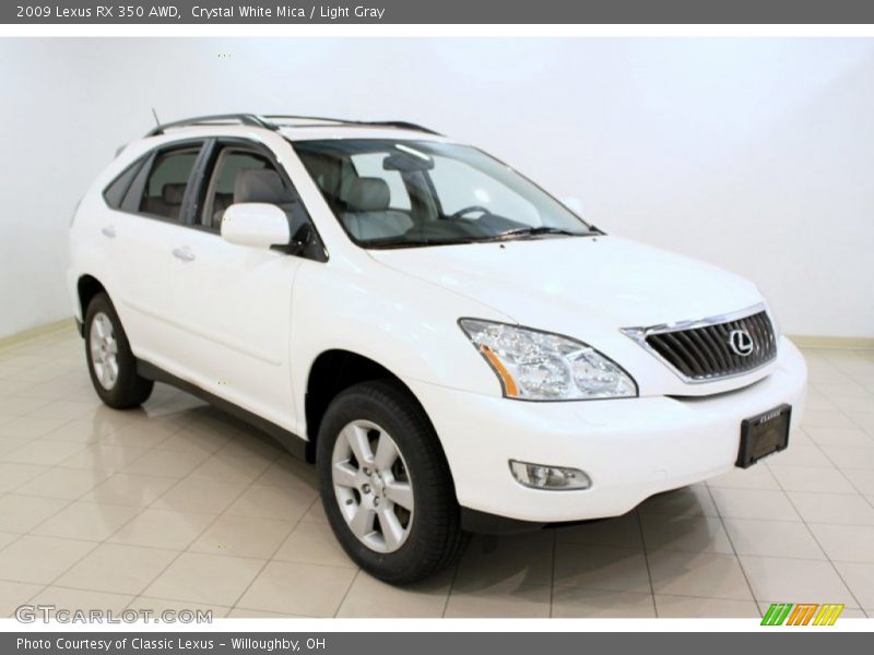 Crystal White Mica / Light Gray 2009 Lexus RX 350 AWD