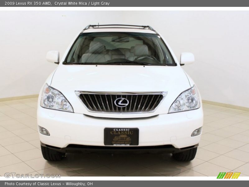 Crystal White Mica / Light Gray 2009 Lexus RX 350 AWD