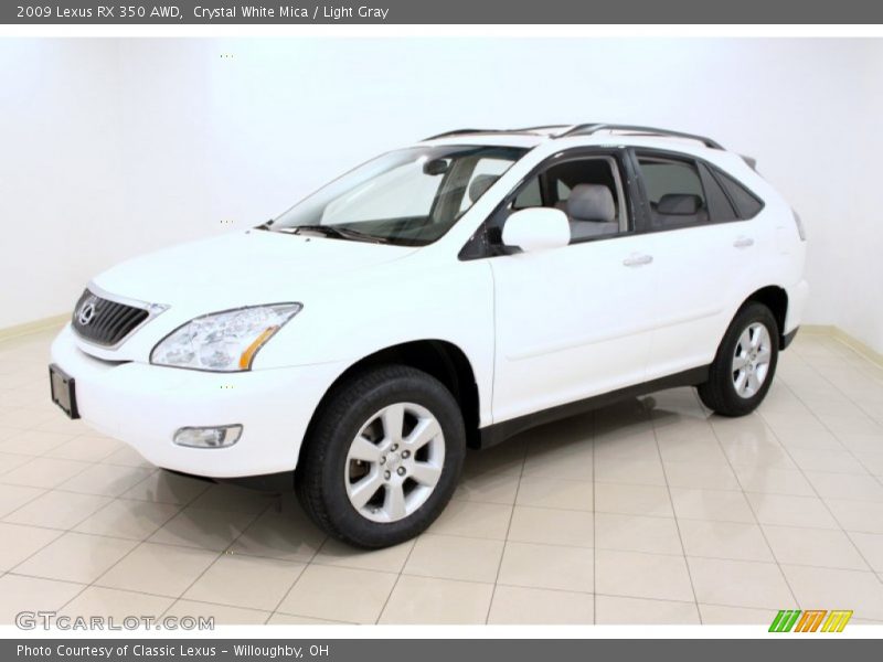 Crystal White Mica / Light Gray 2009 Lexus RX 350 AWD