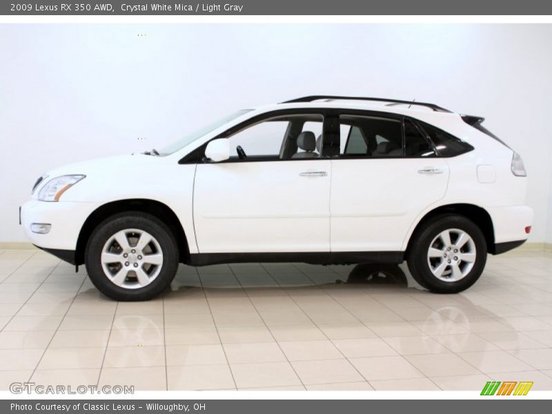 Crystal White Mica / Light Gray 2009 Lexus RX 350 AWD