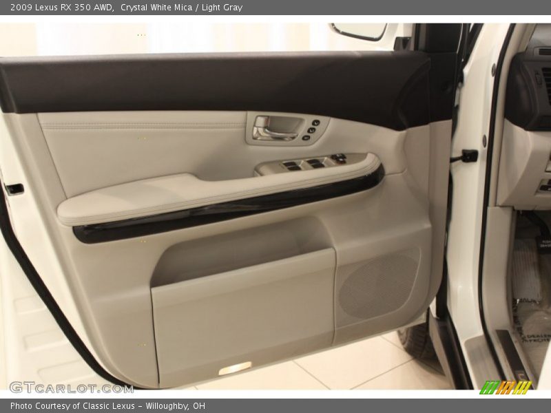 Crystal White Mica / Light Gray 2009 Lexus RX 350 AWD