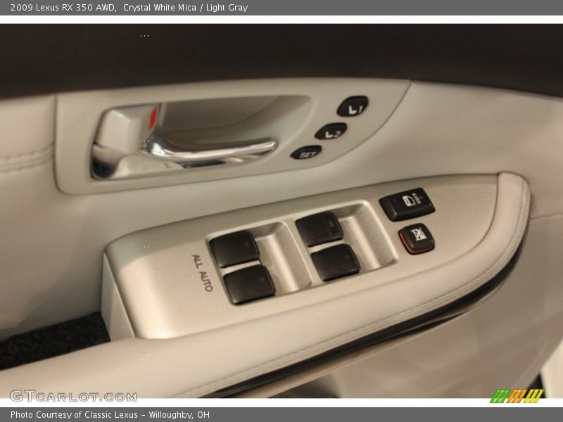 Crystal White Mica / Light Gray 2009 Lexus RX 350 AWD