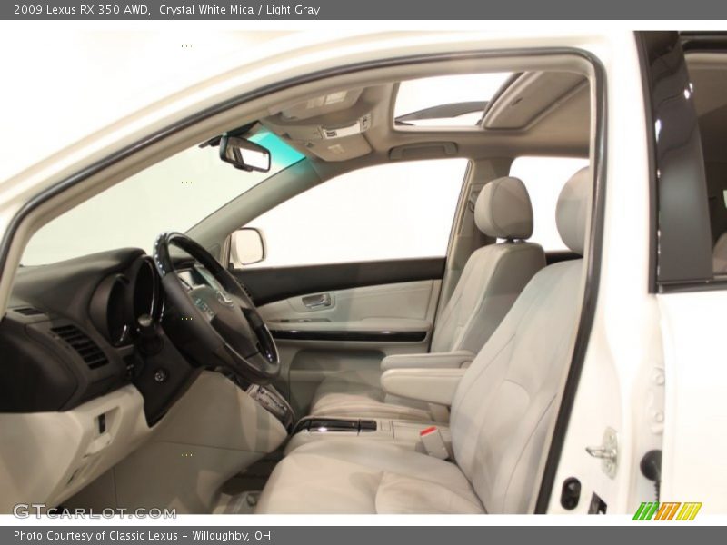 Crystal White Mica / Light Gray 2009 Lexus RX 350 AWD