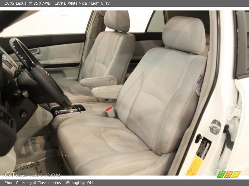 Crystal White Mica / Light Gray 2009 Lexus RX 350 AWD