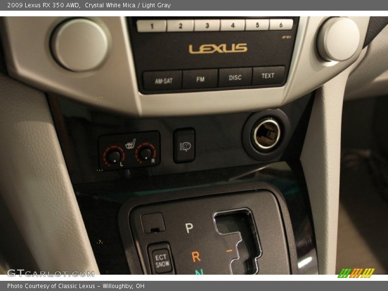 Crystal White Mica / Light Gray 2009 Lexus RX 350 AWD