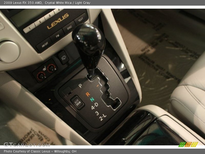 Crystal White Mica / Light Gray 2009 Lexus RX 350 AWD
