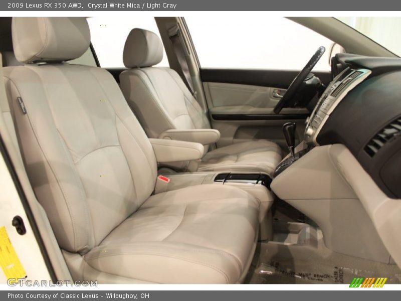 Crystal White Mica / Light Gray 2009 Lexus RX 350 AWD
