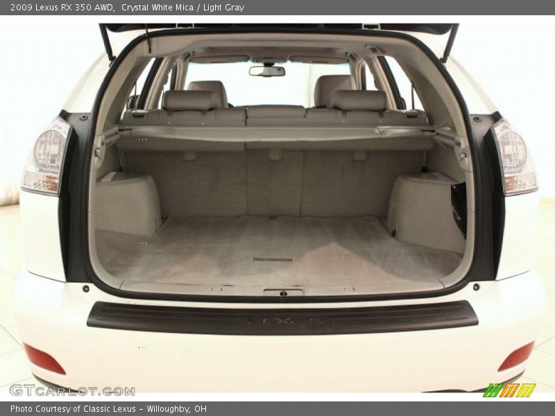 Crystal White Mica / Light Gray 2009 Lexus RX 350 AWD
