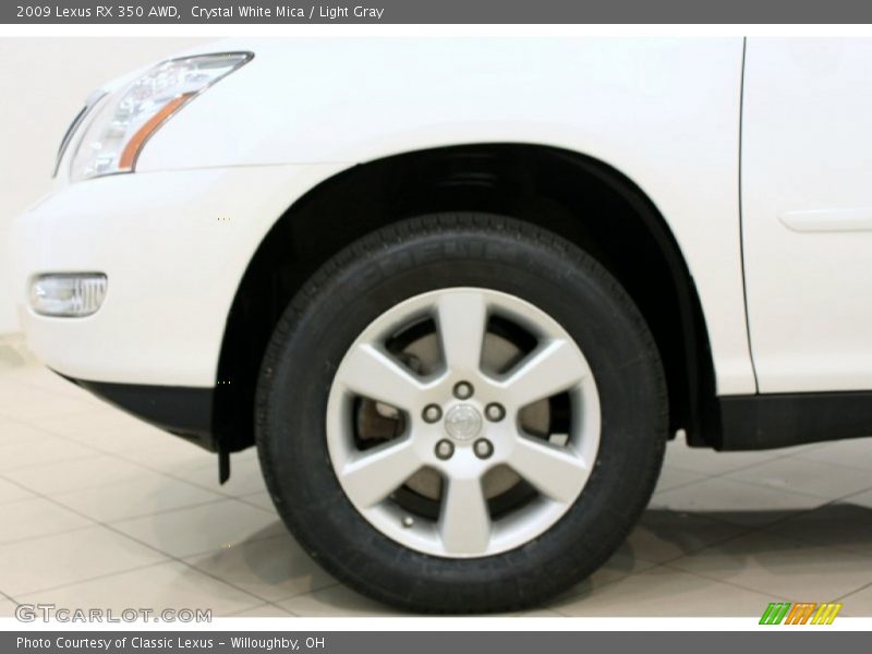 Crystal White Mica / Light Gray 2009 Lexus RX 350 AWD