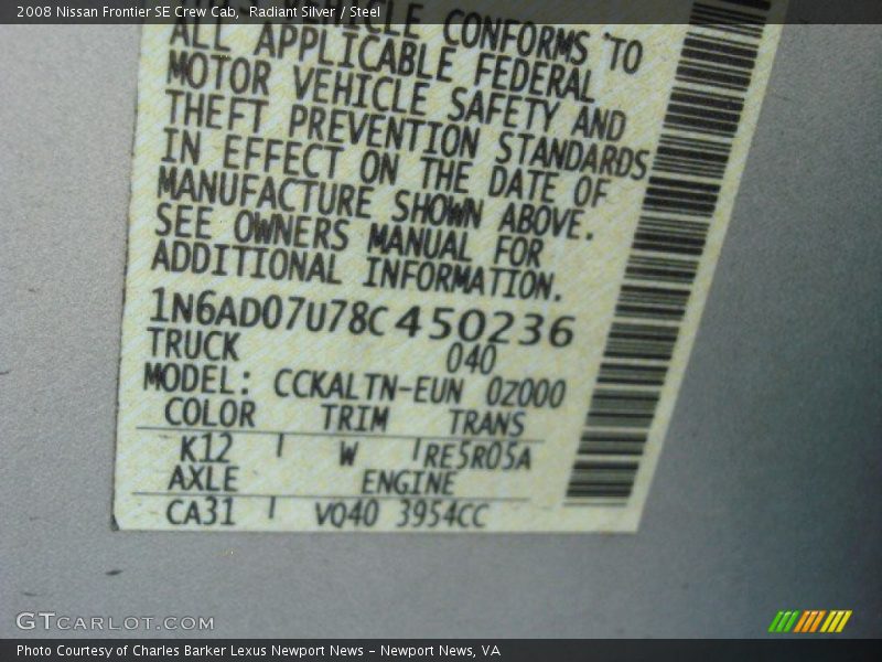 Radiant Silver / Steel 2008 Nissan Frontier SE Crew Cab