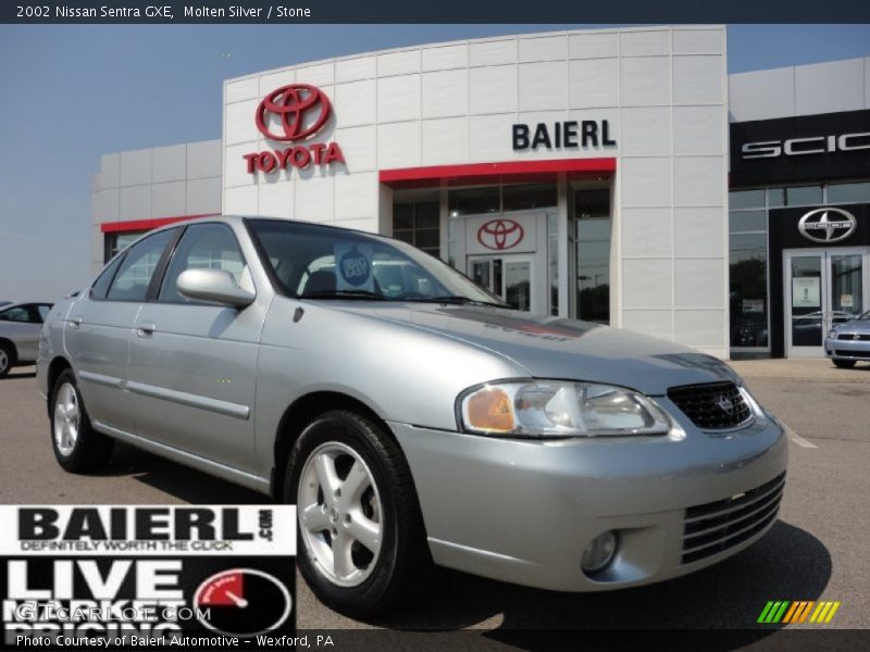 Molten Silver / Stone 2002 Nissan Sentra GXE