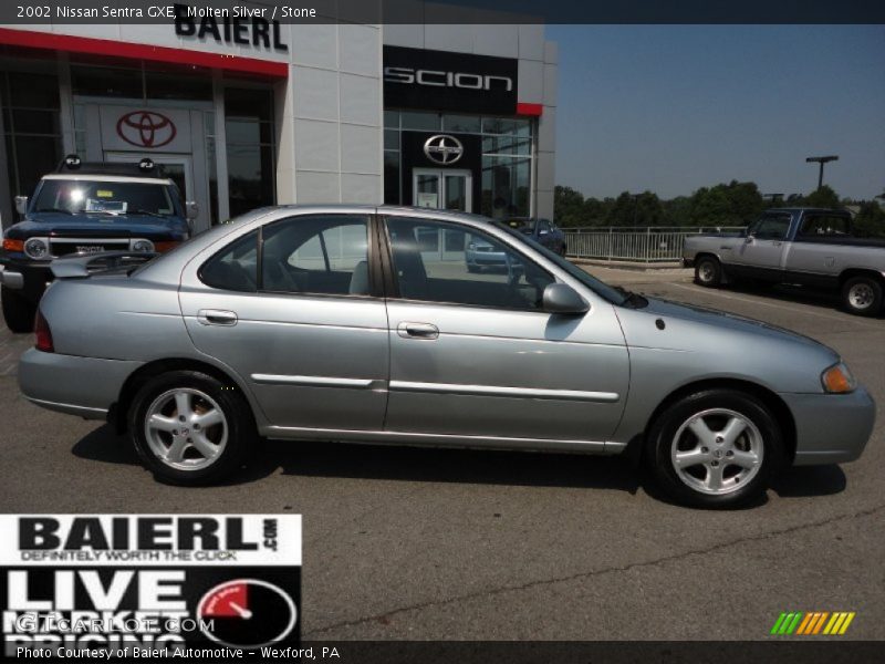 Molten Silver / Stone 2002 Nissan Sentra GXE