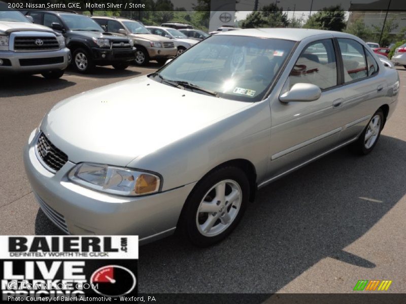 Molten Silver / Stone 2002 Nissan Sentra GXE