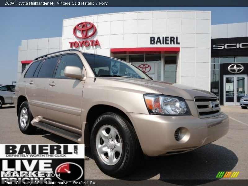 Vintage Gold Metallic / Ivory 2004 Toyota Highlander I4