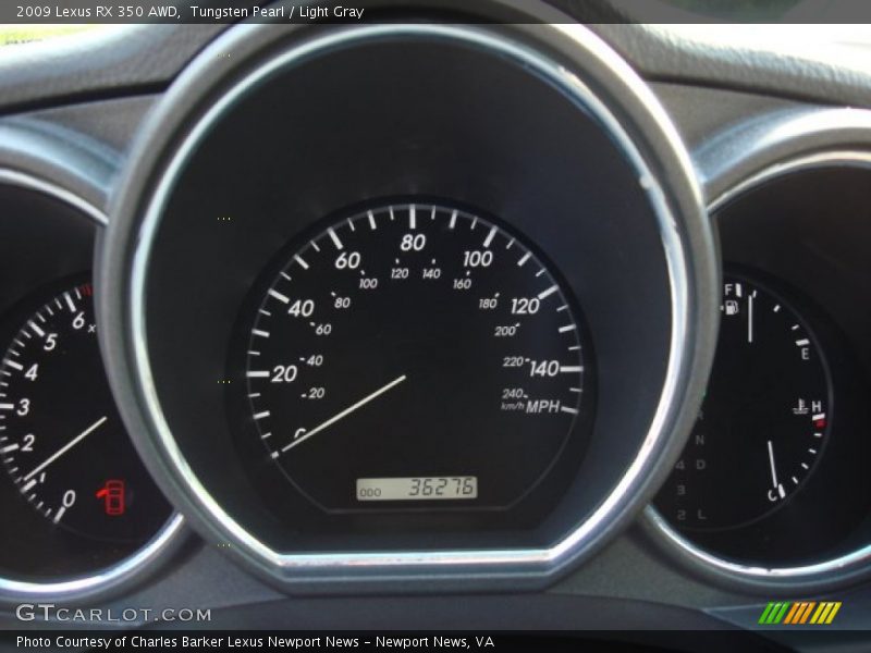 Tungsten Pearl / Light Gray 2009 Lexus RX 350 AWD
