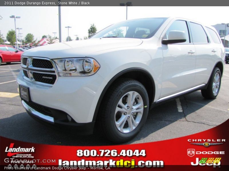 Stone White / Black 2011 Dodge Durango Express