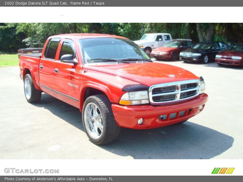 Flame Red / Taupe 2002 Dodge Dakota SLT Quad Cab