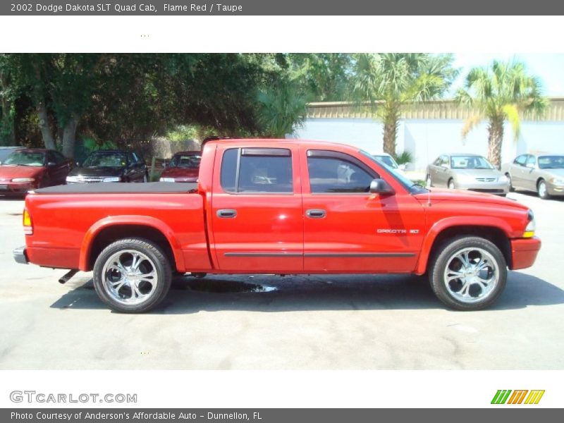 Flame Red / Taupe 2002 Dodge Dakota SLT Quad Cab