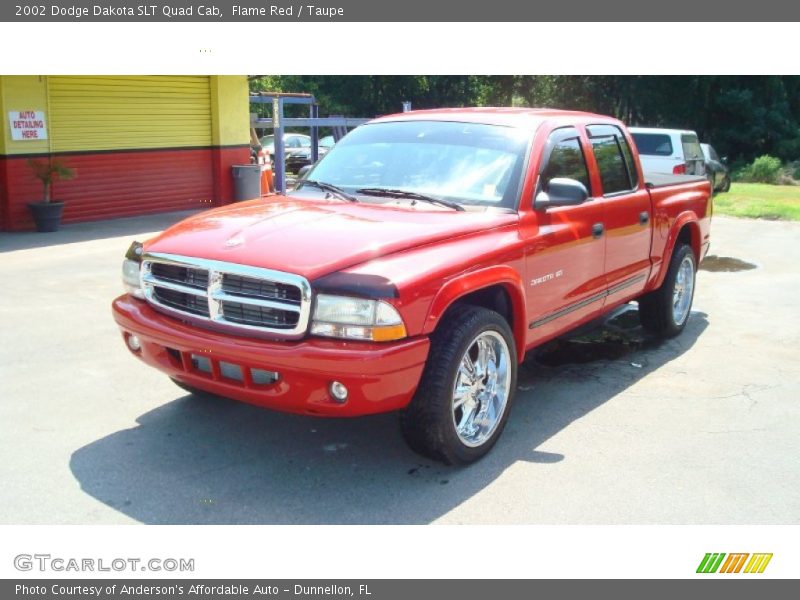 Flame Red / Taupe 2002 Dodge Dakota SLT Quad Cab