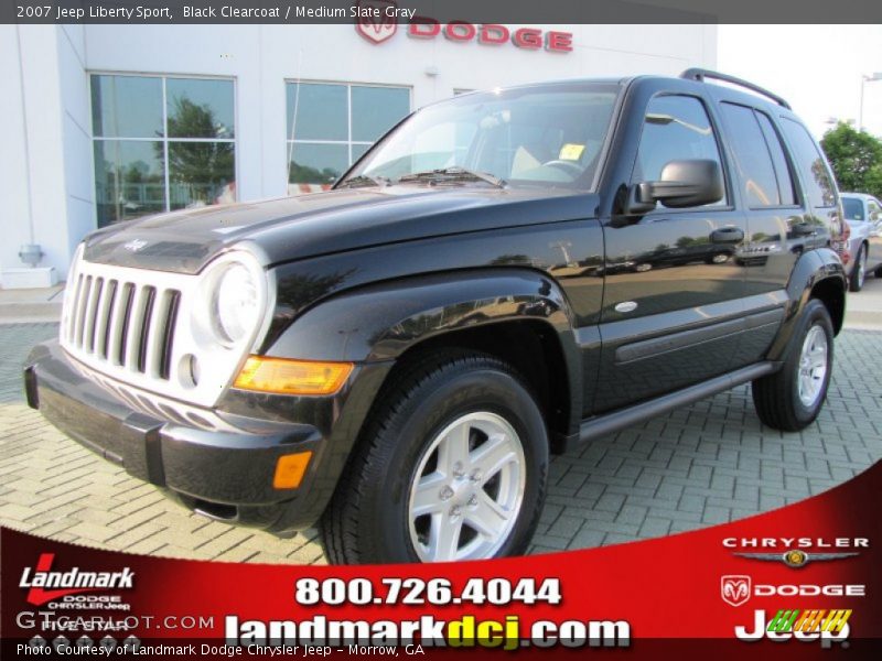 Black Clearcoat / Medium Slate Gray 2007 Jeep Liberty Sport