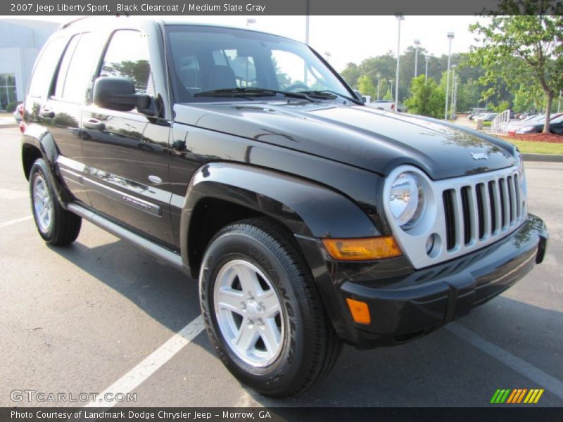 Black Clearcoat / Medium Slate Gray 2007 Jeep Liberty Sport