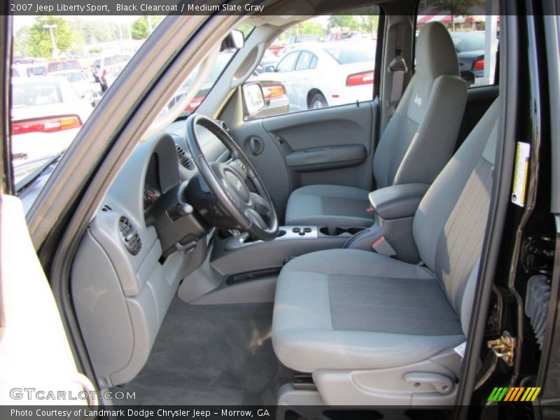 Black Clearcoat / Medium Slate Gray 2007 Jeep Liberty Sport