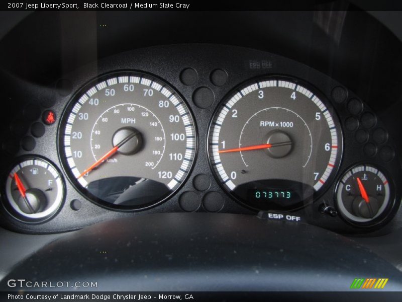 Black Clearcoat / Medium Slate Gray 2007 Jeep Liberty Sport