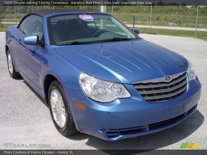 Marathon Blue Pearl / Dark Slate Gray/Light Slate Gray 2008 Chrysler Sebring Touring Convertible