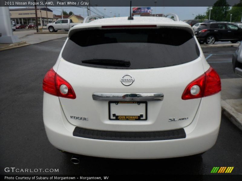 Pearl White / Gray 2011 Nissan Rogue SL AWD