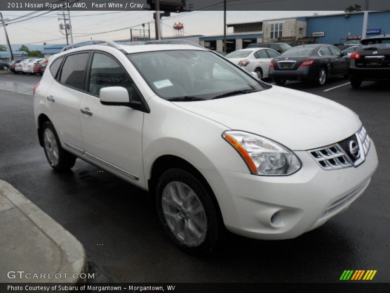 Pearl White / Gray 2011 Nissan Rogue SL AWD