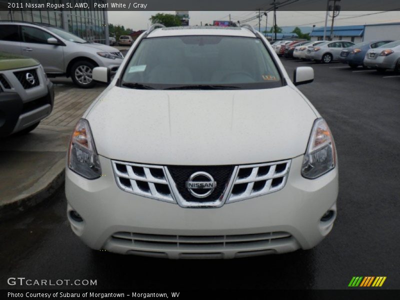 Pearl White / Gray 2011 Nissan Rogue SL AWD