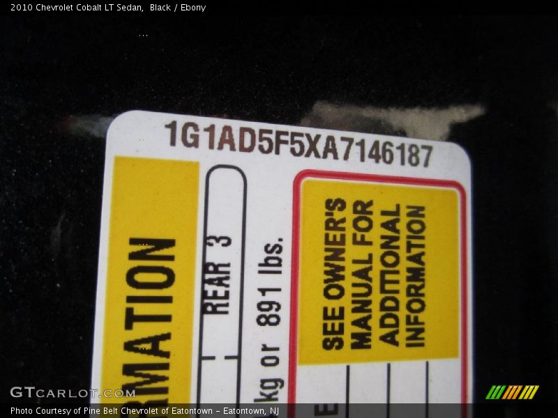 Black / Ebony 2010 Chevrolet Cobalt LT Sedan