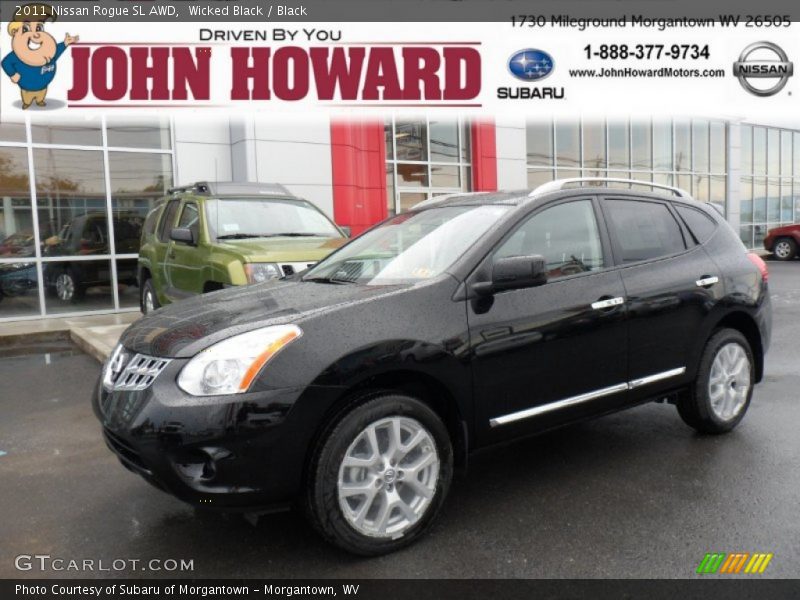 Wicked Black / Black 2011 Nissan Rogue SL AWD