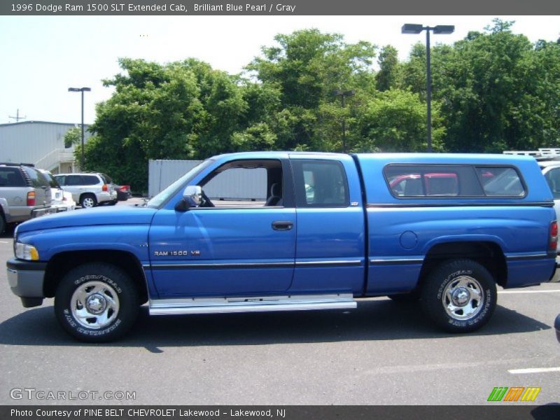 Brilliant Blue Pearl / Gray 1996 Dodge Ram 1500 SLT Extended Cab