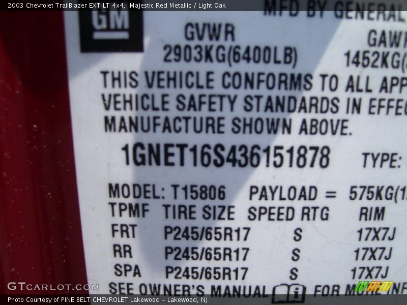 Majestic Red Metallic / Light Oak 2003 Chevrolet TrailBlazer EXT LT 4x4