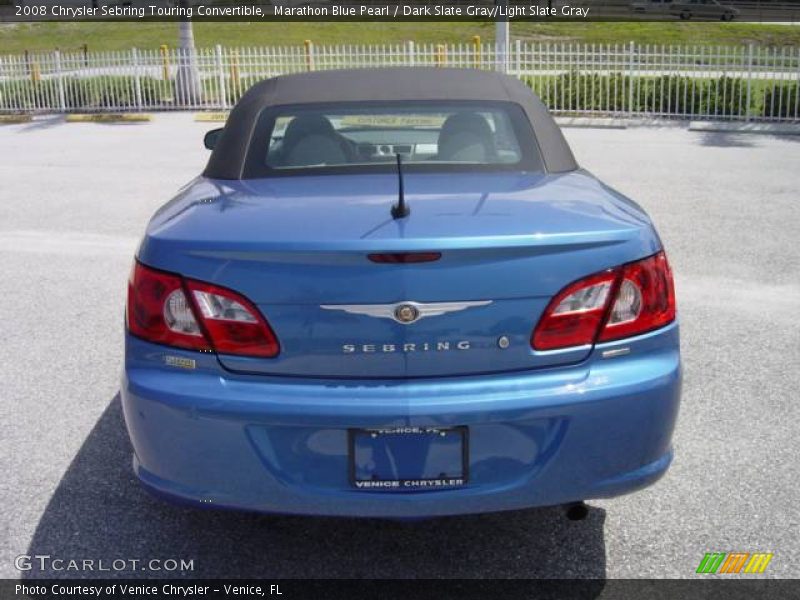 Marathon Blue Pearl / Dark Slate Gray/Light Slate Gray 2008 Chrysler Sebring Touring Convertible