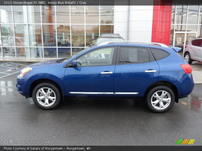 Indigo Blue Metallic / Gray 2011 Nissan Rogue SV AWD