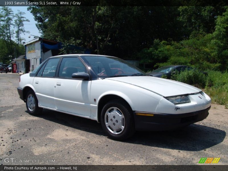 White / Gray 1993 Saturn S Series SL1 Sedan