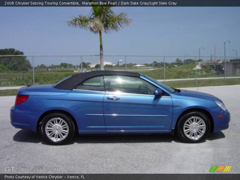 Marathon Blue Pearl / Dark Slate Gray/Light Slate Gray 2008 Chrysler Sebring Touring Convertible