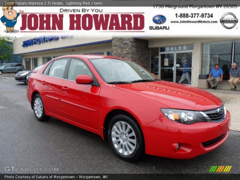 Lightning Red / Ivory 2008 Subaru Impreza 2.5i Sedan
