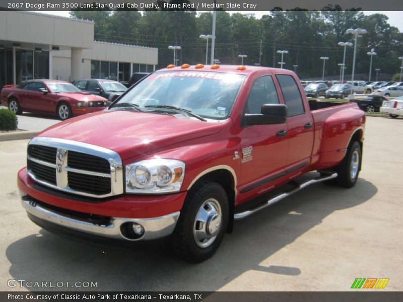 Flame Red / Medium Slate Gray 2007 Dodge Ram 3500 Lone Star Quad Cab Dually