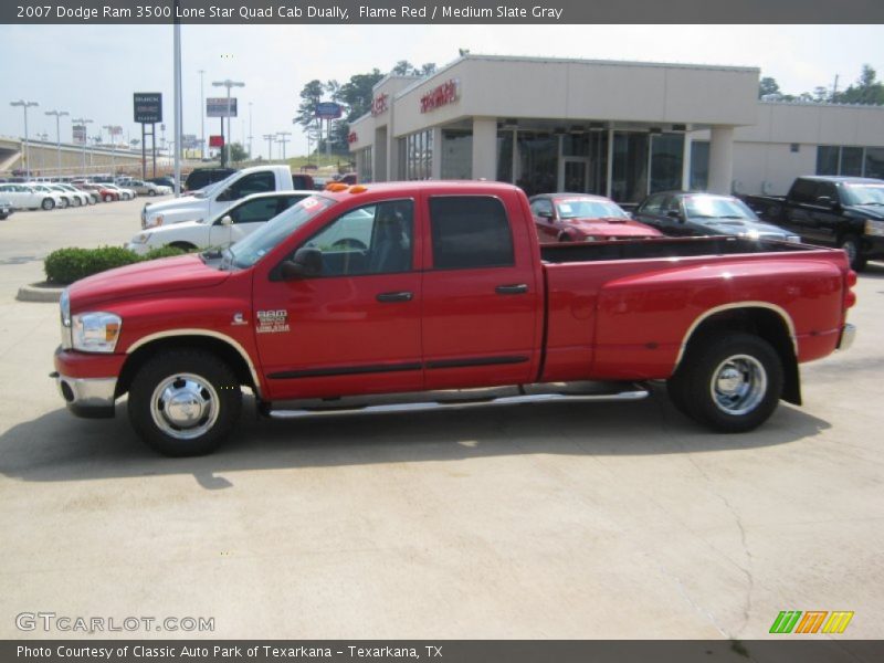 Flame Red / Medium Slate Gray 2007 Dodge Ram 3500 Lone Star Quad Cab Dually