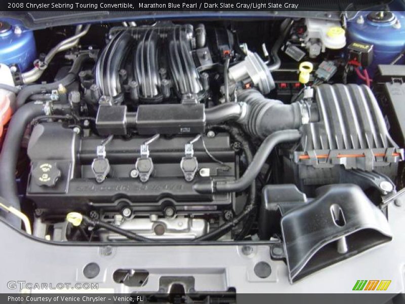 Marathon Blue Pearl / Dark Slate Gray/Light Slate Gray 2008 Chrysler Sebring Touring Convertible