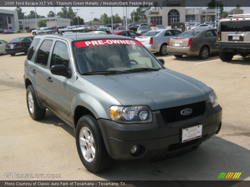 Titanium Green Metallic / Medium/Dark Pebble Beige 2005 Ford Escape XLT V6