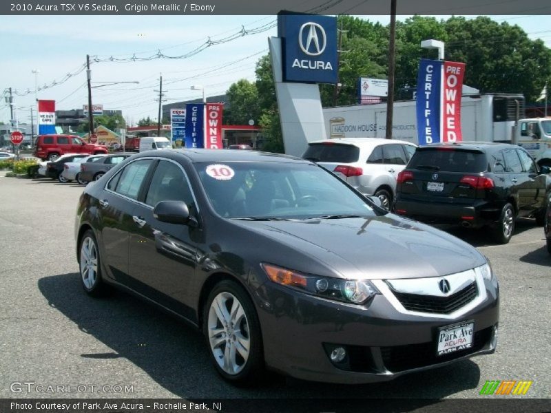 Grigio Metallic / Ebony 2010 Acura TSX V6 Sedan
